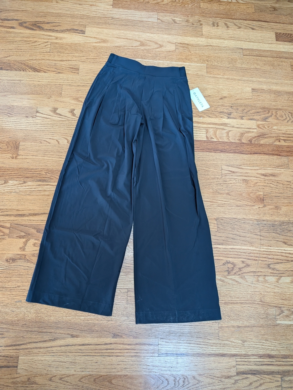 Athleta Brooklyn Heights Pleated Wide Leg Navy Women's Pants Size 6 Tall